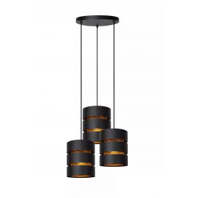 Lucide Rosas - hanglamp - Ø 43 x 165 cm - zwart en messing
