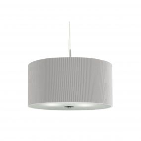 Searchlight Drum Pleat - hanglamp - Ø 40 x 108 cm - zilver (laatste stuk!)