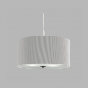 Searchlight Drum Pleat - hanglamp - Ø 40 x 108 cm - zilver