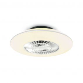 ONE Light Plafo - plafondverlichting met ventilator en afstandsbediening - Ø 60 x 15 cm - 30W LED incl. - wit