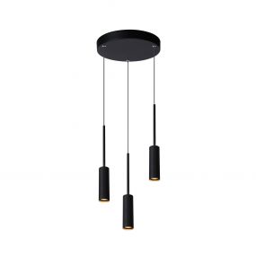 Lucide Tubule - hanglamp - Ø 26 x 169 cm - 3 x 7W LED incl. - zwart