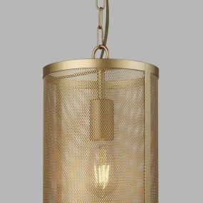 Searchlight Fishnet - hanglamp - Ø 20 x 150 cm - mat goud (laatste stuks!)