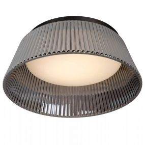 Lucide Vixi - plafondlamp - Ø 35 x 17,5 cm - 17,6W dimbare LED incl. - gerookt