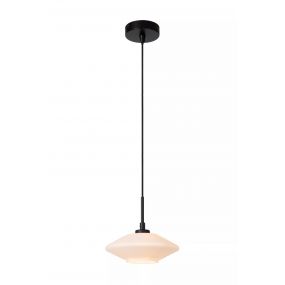 Lucide Trevor - hanglamp - Ø 20 x 140 cm - zwart en opaal