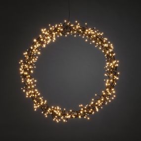 Konstsmide kerstverlichting - LED kerstkrans - Ø 50 x 5 cm - IP44 - zwart