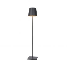 Lucide Justin - vloerlamp - 150 cm - 4,5W dimbare LED incl. - IP54 - zwart
