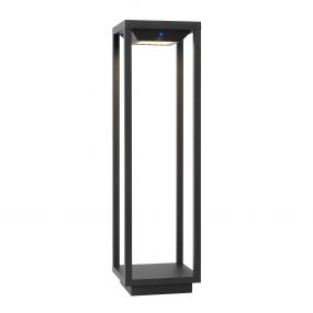 Lucide Tenso Solar - sokkellamp met sensor op zonne-energie - 14 x 14 x 50 cm - 2,2W LED incl. - IP54 - antraciet