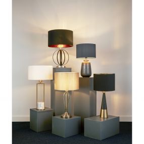 Searchlight - tafellamp - Ø 33 x 60 cm - antiek brons en messing