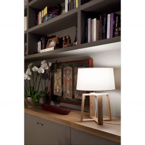 Faro Bliss - tafellamp - Ø 32 x 44 cm - wit en lichtbruin