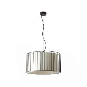 Faro Linda - hanglamp - Ø 50 x 27 cm - zwart en wit