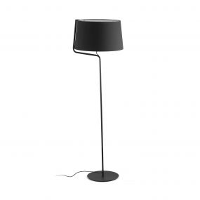 Faro Berni - staanlamp - 151 cm - mat zwart