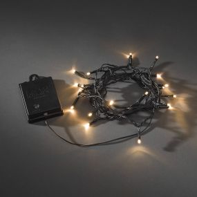 Konstsmide kerstverlichting - Micro LED licht set op batterijen - 4,40m - 40 leds - IP44 - zwart