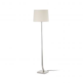Faro Rem - staanlamp - 171 cm - mat nikkel en beige