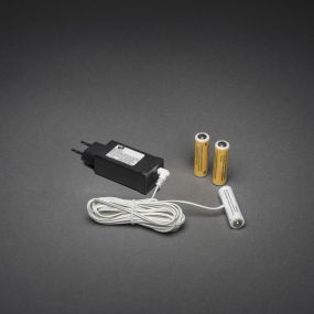 Konstsmide - batterij adapter - 3m - universeel - zwart
