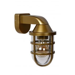 Lucide Lewis - wandlamp buiten - 11,2 x 21,5 x 18,5 cm - IP44 - messing
