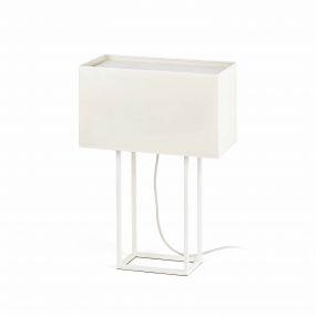 Faro Vesper - tafellamp - 40 x 20 x 60 cm - wit en beige