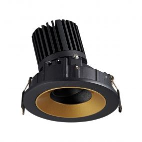 VK Lighting Chonefto - inbouwspot - Ø 115 mm, 105 mm inbouwmaat - 12W LED incl. - zwart/goud