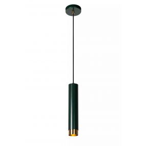 Lucide Floris - hanglamp - Ø 5,9 x 182 cm - groen en messing