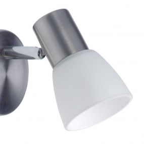 Brilliant Luca 1 Switch - wandlamp - 8,5 x 16,5 x 8,5 cm - satijn chroom
