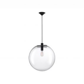 Nova Luce Ovvio - hanglamp - Ø 50 x 205 cm - transparant en zwart