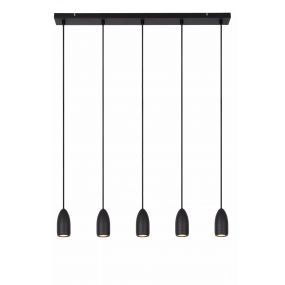 Lucide Evora 5L - hanglamp - 100 x 8 x 150 cm - zwart 