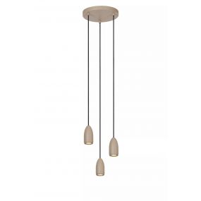Lucide Evora 3L - hanglamp - Ø 25 x 150 cm - taupe 
