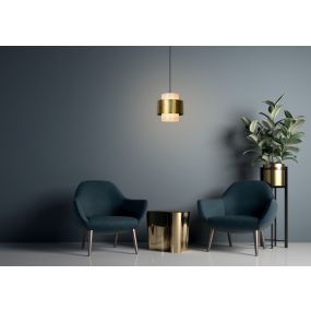Lucide Firmin - hanglamp - Ø 30 x 150 cm - mat goud/messing