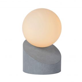 Lucide Len - tafellamp - 16 cm - grijs en opaal