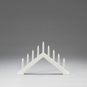 Konstsmide kerstverlichting - houten kerst kandelaar - 50,6 x 5 x 32 cm - wit