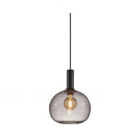 Nordlux Alton - hanglamp - Ø 25 x 333 cm - zwart en gerookt glas