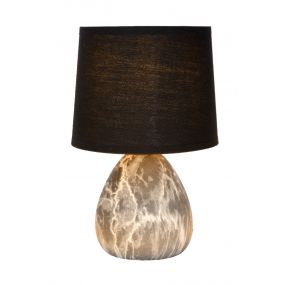 Lucide Marmo - tafellamp - Ø 16 x  25,5 cm - zwart