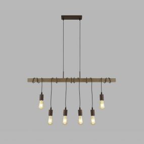 Searchlight Barn - hanglamp - 100 x 6 x 150 cm - bruin