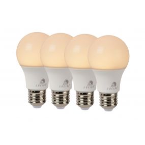 Lucide LED-lamp (set van 4) - Ø 6 x 10,8 cm - E27 - 7W niet dimbaar - 2700K - albast