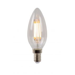 Lucide LED filament kaarslamp - Ø 3,5 x 9,9 cm - E14 - 4W dimbaar - 2700K - transparant