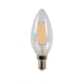 Lucide LED filament kaarslamp - Ø 3,5 x 9,9 cm - E14 - 4W dimbaar - 2700K - transparant