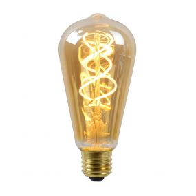 Lucide LED filament lamp - Ø 6,4 x 14,6 cm - E27 - 5W dimbaar - 2200K - amber