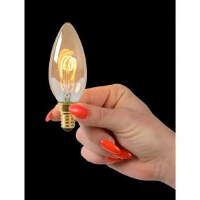 Lucide LED bulb - filament lamp dimbaar - Ø 3,5 x 9,8 cm - E14 - 3W - 2200K - amber