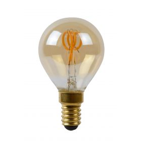 Lucide LED filament lamp - Ø 4,5 x 7 cm - E14 - 3W dimbaar - 2200K - amber