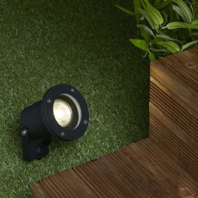 Searchlight Outdoor - grondspot op piek - 10 x 29 cm - 3W LED incl. - IP44 - zwart (actie!)