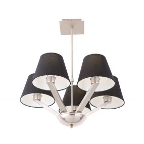 Maxlight Orlando - hanglamp - Ø 62 x 48 cm - zwart en geborsteld metaal