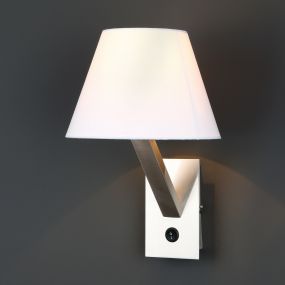 Maxlight Orlando - wandverlichting - Ø 22 x 30 cm - wit en geborsteld metaal