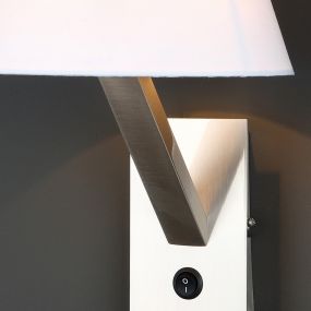 Maxlight Orlando - wandverlichting - Ø 22 x 30 cm - wit en geborsteld metaal (stockopruiming!)