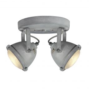 Brilliant Carmen - opbouwspot 2L - Ø 28 x 18,5 cm - 2 x 4W LED incl. - betongrijs