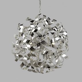 Searchlight Curls - hanglamp - Ø 60 x 110 cm - chroom