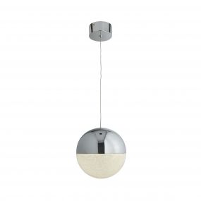 Searchlight Marbles - hanglamp - Ø 20 x 150 cm - 12W dimbare LED incl. - chroom