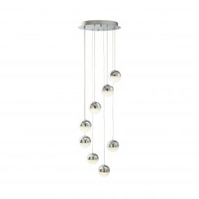 Searchlight Marbles - hanglamp - Ø 35 x 155 cm - 8 x 5W dimbare LED incl. - chroom