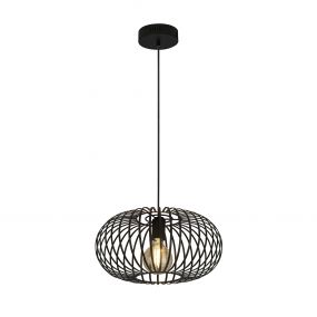 Searchlight Avery - hanglamp - Ø 40 x 150 cm - mat zwart