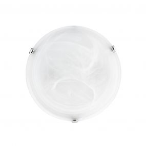 Nova Luce Giorno - plafondverlichting - Ø 30 x 8 cm - albast en chroom