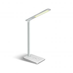 ONE Light - bureaulamp met USB-poort - 24,5 x 12 x 37,5 cm - 5W dimbare LED incl. - wit