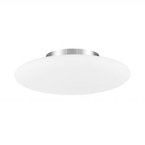 Nova Luce Pressione - plafondverlichting - Ø 60 x 18 cm - opaal en chroom